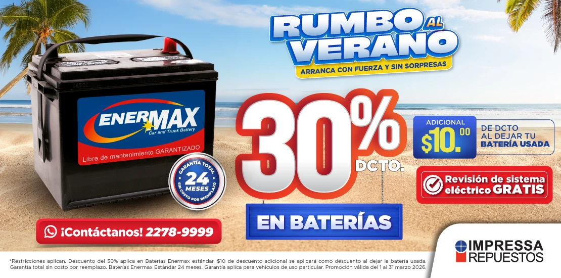 PROMOCIÓN BATERÍAS ENERMAX  30% DCTO