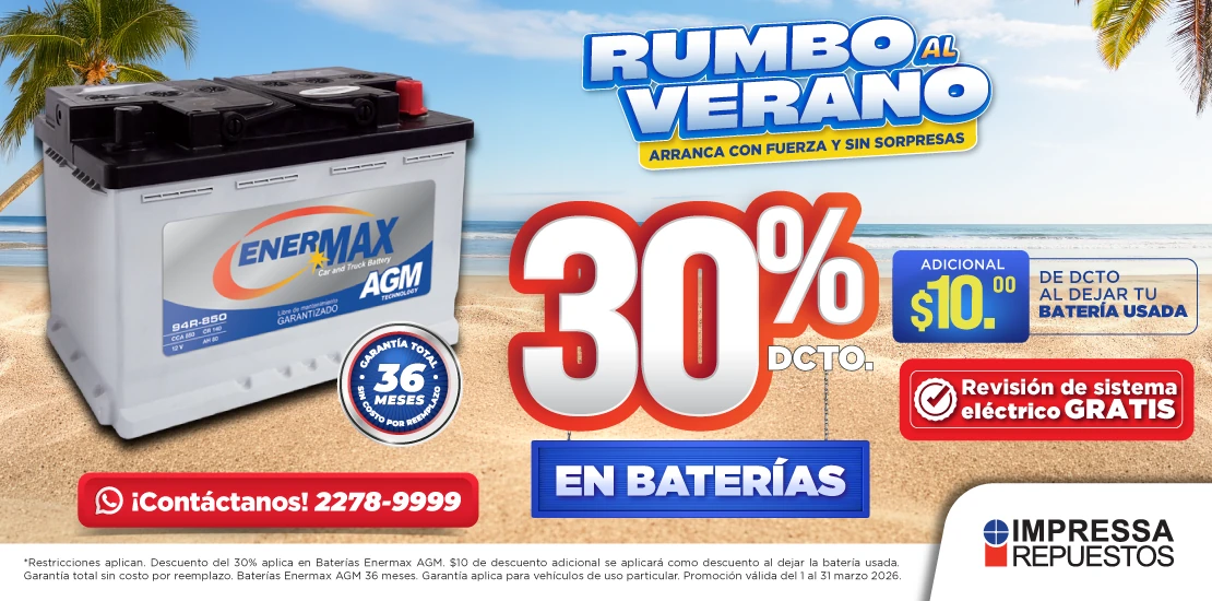 PROMOCIÓN BATERÍAS ENERMAX AGM 30% DCTO
