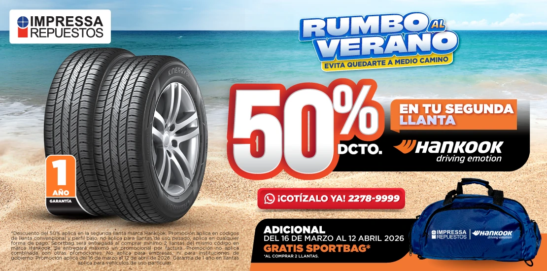 PROMOCIÓN 50% DCTO EN LA SEGUNDA LLANTA HANKOOK