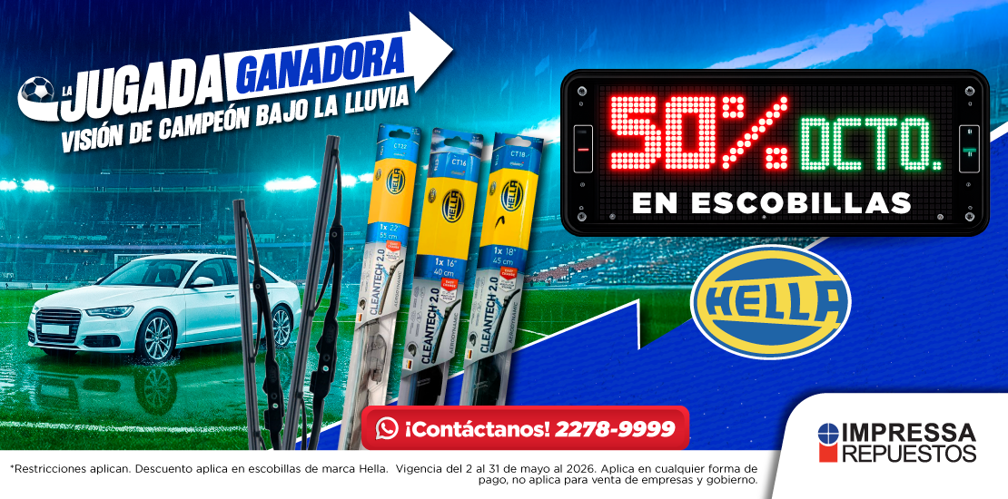 50% en Escobillas Hella