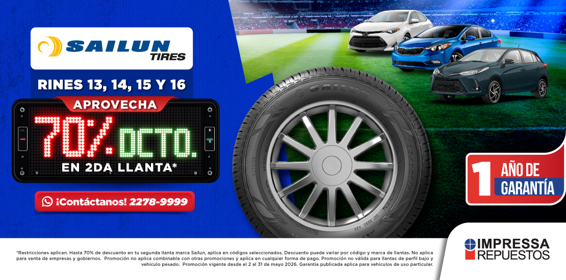 Promoción En segunda Llanta Sailun