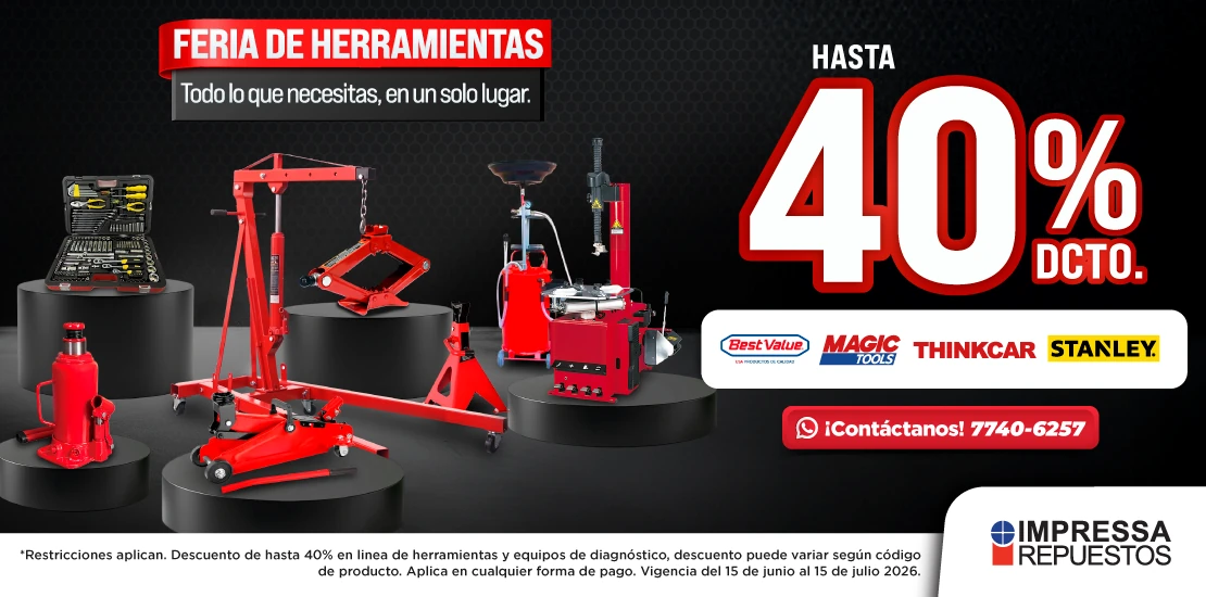 40% DE DESCUENTO EN HERRAMIENTAS Y EQUIPOS DE DIAGNÓSTICO