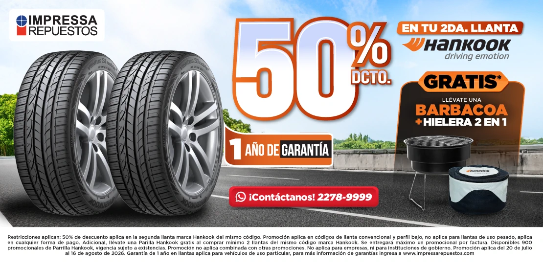 50% EN TU SEGUNDA LLANTA HANKOOK Y BARBACOA + HIELERA 2 EN 1