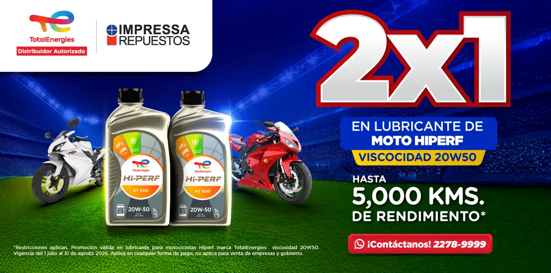 PROMOCIÓN EN LUBRICANTES DE MOTO HiPerf 2X1 VISCOSIDAD 20W50