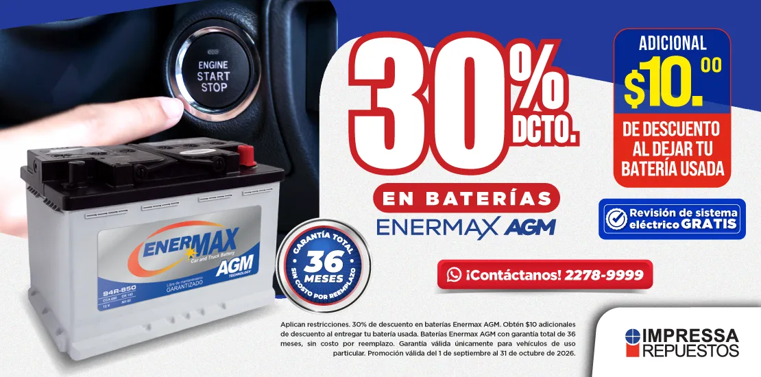 PROMOCIÓN 30% DE DESCUENTO EN BATERÍAS ENERMAX AGM