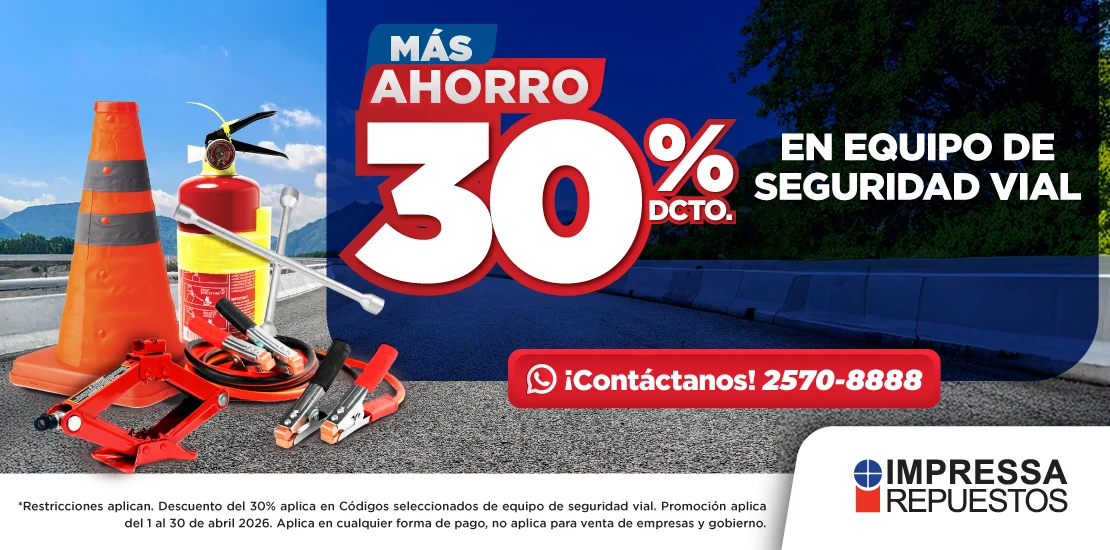 30% DE DESCUENTO EN EQUIPOS DE SEGURIDAD VIAL