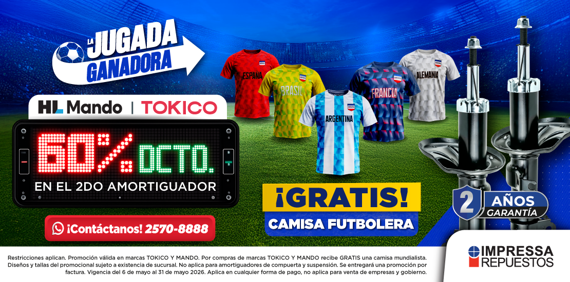 Promoción 60% + CAMISA en segundo amortiguador