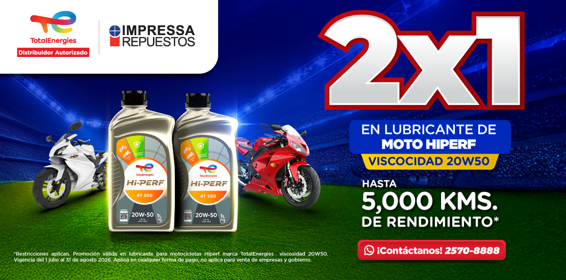 PROMOCIÓN EN LUBRICANTES DE MOTO HiPerf 2X1 VISCOSIDAD 20W50