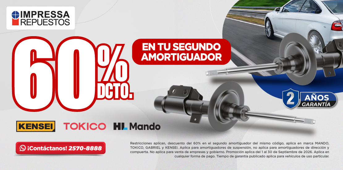 PROMOCIÓN 60% DE DESCUENTO EN EL SEGUNDO AMORTIGUADOR