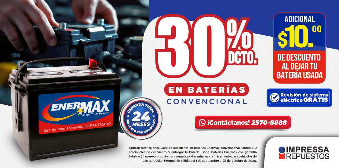 PROMOCIÓN 30% DE DESCUENTO EN BATERÍAS ENERMAX