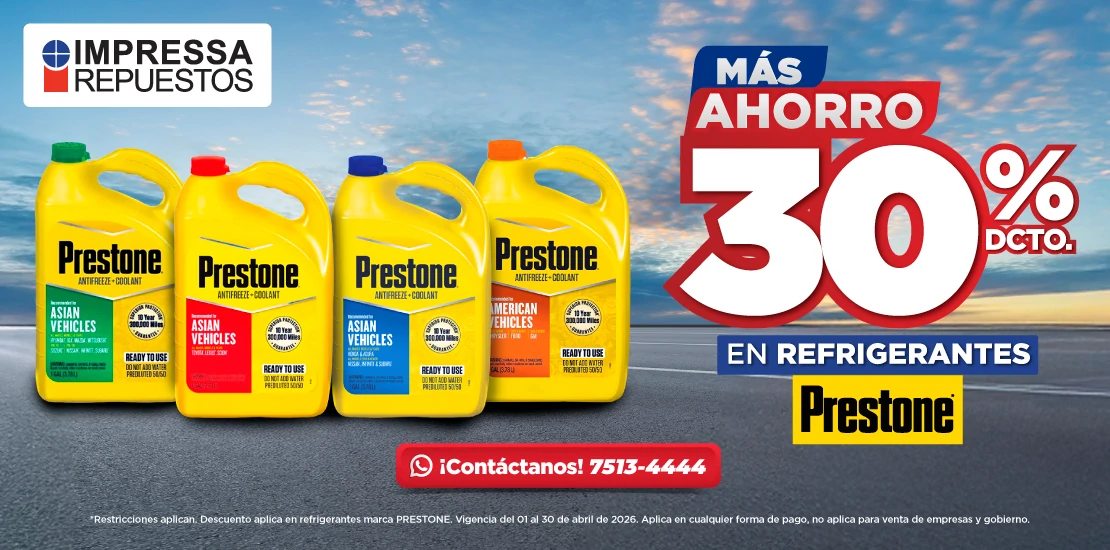 PROMOCIÓN 30% DE DESCUENTO EN REFRIGERANTES PRESTONE