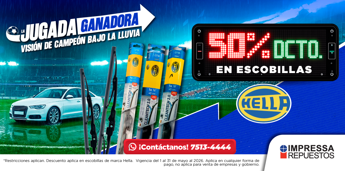Promoción del 50% en Escobillas Hella