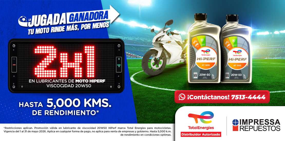 Promoción 2×1 Lubricantes Moto Hiperf
